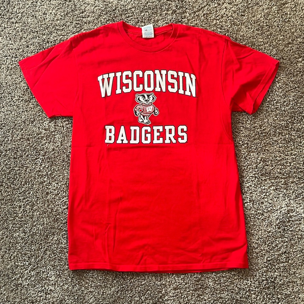 University of Wisconsin - Madison Red Game Day T-shirt with Bucky Badger
